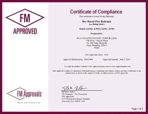 FM for Dry Barrel Fire Hydrants