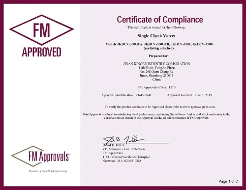 FM for Single Check Valves