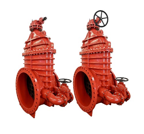 AWWA C509 Flanged Resilient NRS Gate Valve with Capnut & Bevel Gearbox & Bypass 250PSI (JHZ45XC-GB)